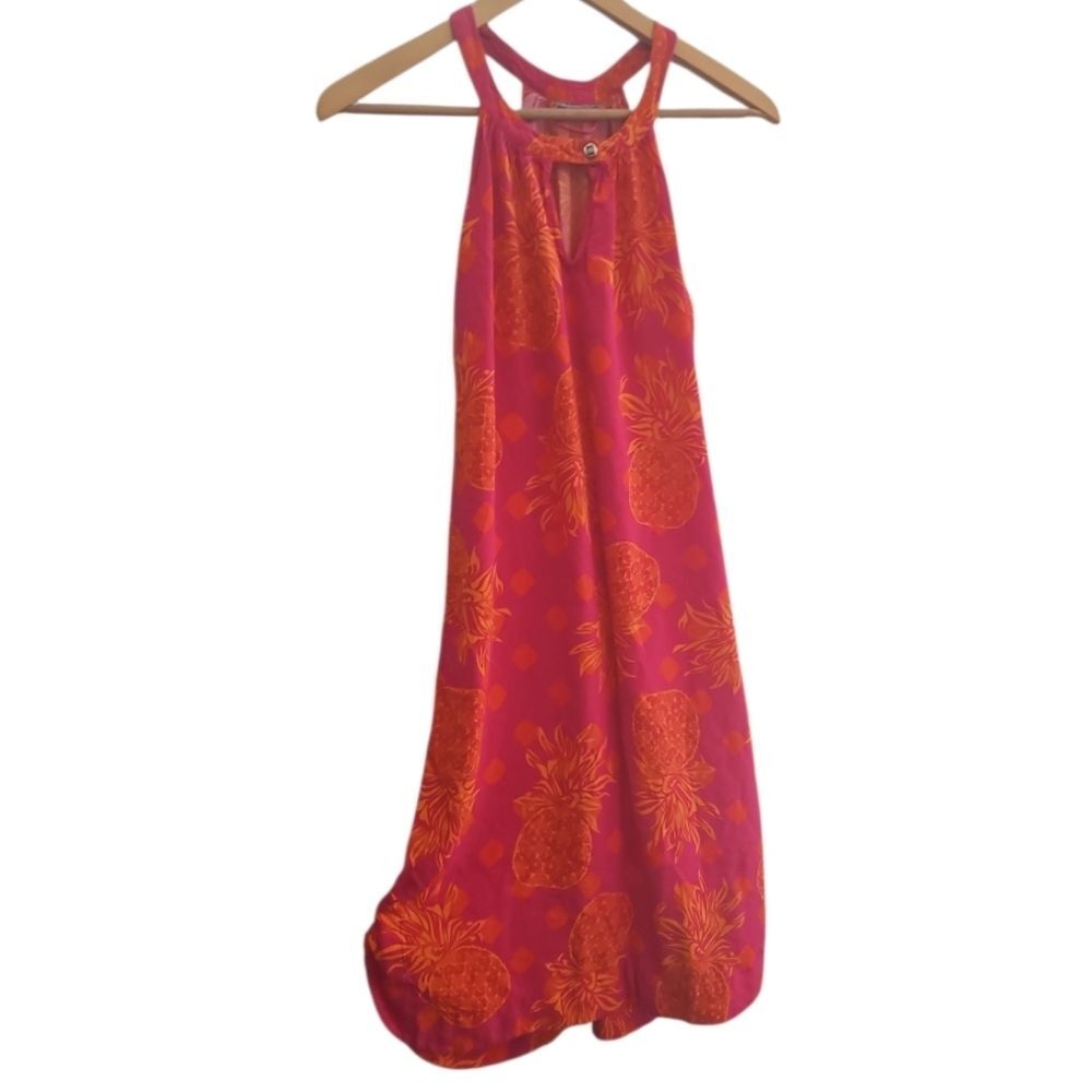 Escapada Living Pineapple Halter Mini Dress Women’s S Tropical Resort Vacation